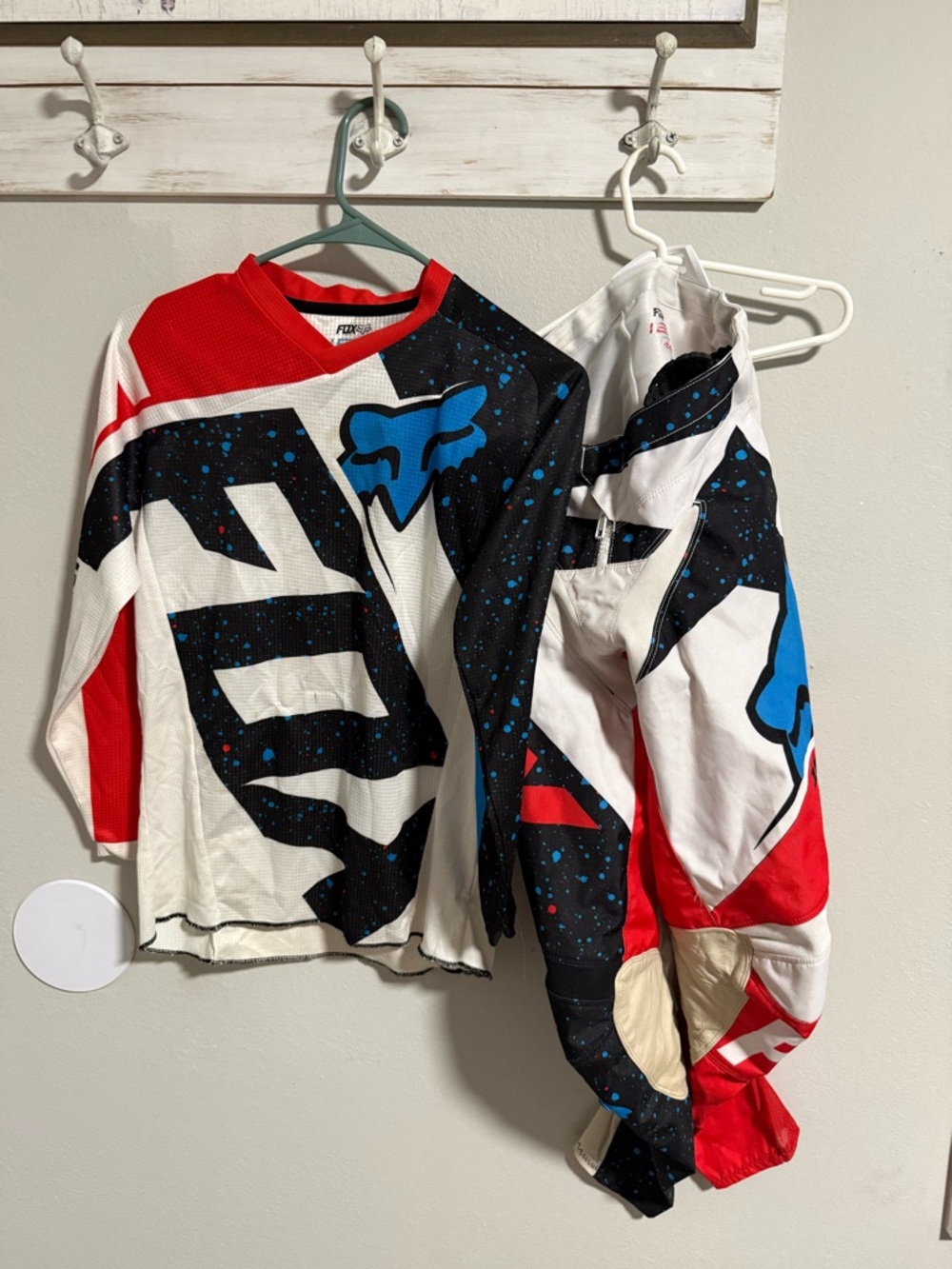 Fox Kids Blue/White/Red Motocross Jersey and Pants Set